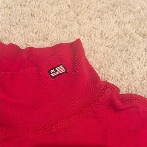 Ralph Lauren Red Turtleneck Long Sleeve Tee